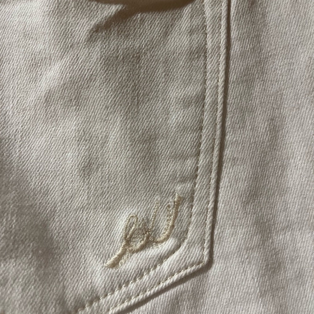 White Bell Bottom Jeans with Sailor Button Detail (6-short) - Picture 4 of 6